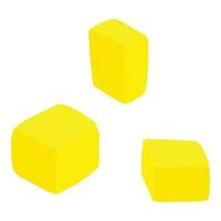 Pineapple cubes icon, isometric style vector