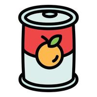 Fruit tin can icon, outline style vector