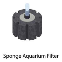 Sponge aquarium filter icon, isometric style vector