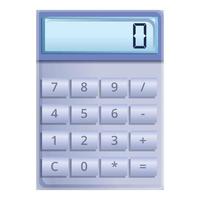 Button calculator icon, cartoon style vector