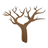 Alone tree icon, cartoon style vector