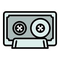 Music cassette icon, outline style vector