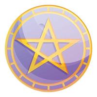 Magic david star icon, cartoon style vector