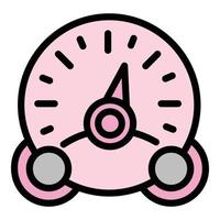 Retro speedometer icon, outline style vector