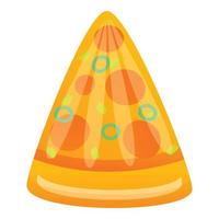 icono de colchón inflable de rebanada de pizza, estilo de dibujos animados vector