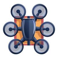 icono de entrega de hexacóptero, estilo de dibujos animados vector