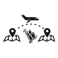 icono de entrega de paquetes de avión, estilo simple vector