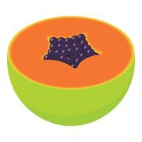 Half papaya icon, isometric style vector