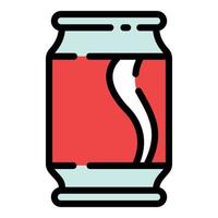 Soda tin can icon, outline style vector