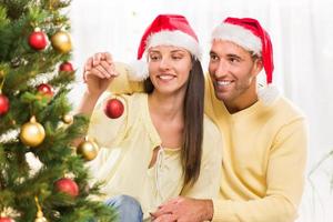 feliz navidad pareja foto