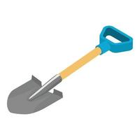 Garden shovel icon, isometric style vector