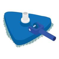 Clean pool brush icon, isometric style vector