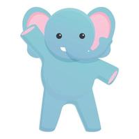 decir hola icono de elefante, estilo de dibujos animados vector