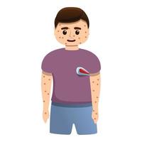 Kid temperature measles icon, cartoon style vector