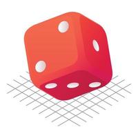 Dice luck icon, isometric style vector