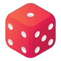 Table dice icon, isometric style vector