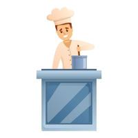 icono de cocina en vivo, estilo de dibujos animados vector