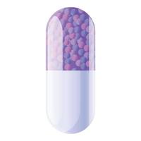 Antibiotic capsule icon, cartoon style vector