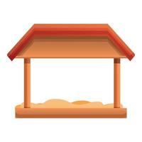 Bird house tent icon, cartoon style vector