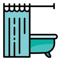 Vintage bathtub icon, outline style vector