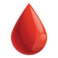 Blood drop icon, cartoon style vector