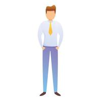 Office purchasing manager icon, cartoon style vector