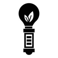 Hand eco bulb icon, simple style vector