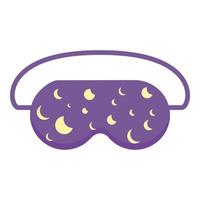 icono de máscara para dormir con estampado de luna, estilo de dibujos animados vector