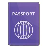 International passport icon, cartoon style vector