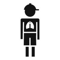 icono de pulmones sanos de niño, estilo simple vector