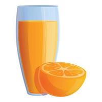 Fresh orange juice icon, cartoon style vector