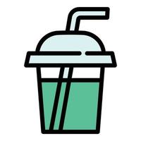Green smoothie icon, outline style vector