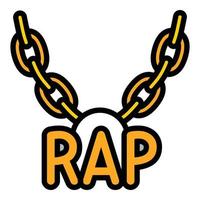 Rap necklace icon, outline style vector