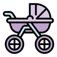 Carriage icon, outline style vector