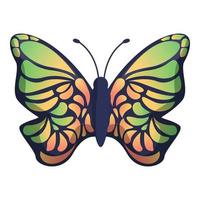 Gradient color butterfly icon, cartoon style vector