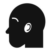 Man head icon, simple style vector