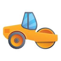 Modern road roller icon, cartoon style vector