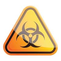 Biohazard sign icon, cartoon style vector