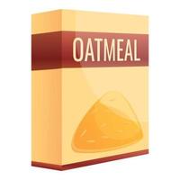 Oatmeal package icon, cartoon style vector