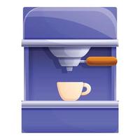 Barista coffee machine icon, cartoon style vector