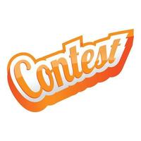 Contest text icon, cartoon style vector