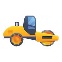 Vehicle road roller icon, cartoon style vector