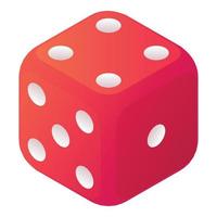 Random dice icon, isometric style vector