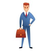 icono de hombre de negocios vestido, estilo de dibujos animados vector