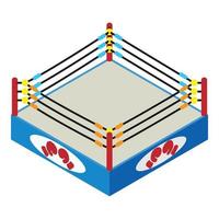 Boxing arena icon, isometric style vector