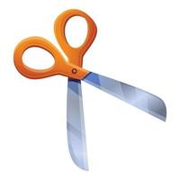 Scissors icon, cartoon style vector