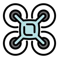 Flight drone icon, outline style vector