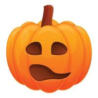 October pumpkin icon, cartoon style vector