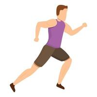 Tracker morning running icon, cartoon style vector