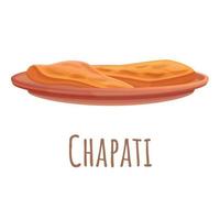 Chapati icon, cartoon style vector